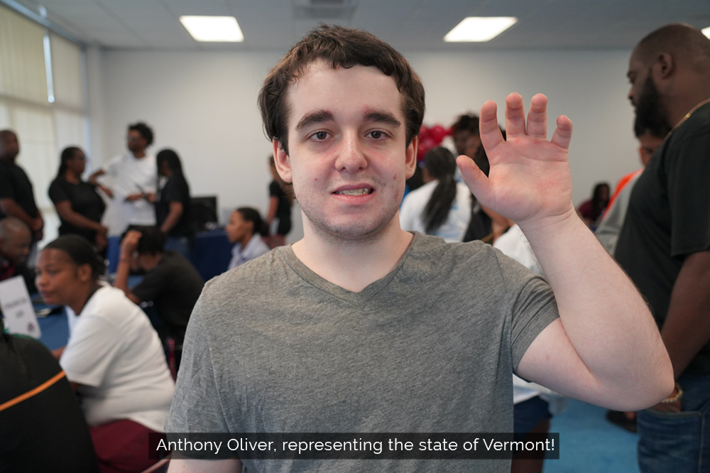 Anthony Oliver, representing the state of Vermont!
