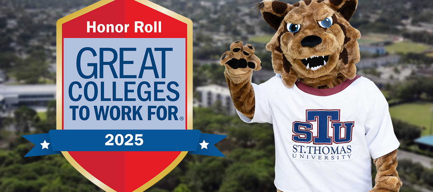 Great Colleges to Work For badge and Bobcat
