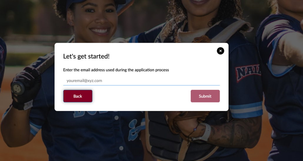 A screenshot of STU MyBobcat's email address input prompt.