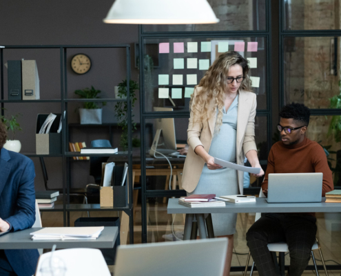 Young business people working in office