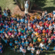 Drone image of science fair students