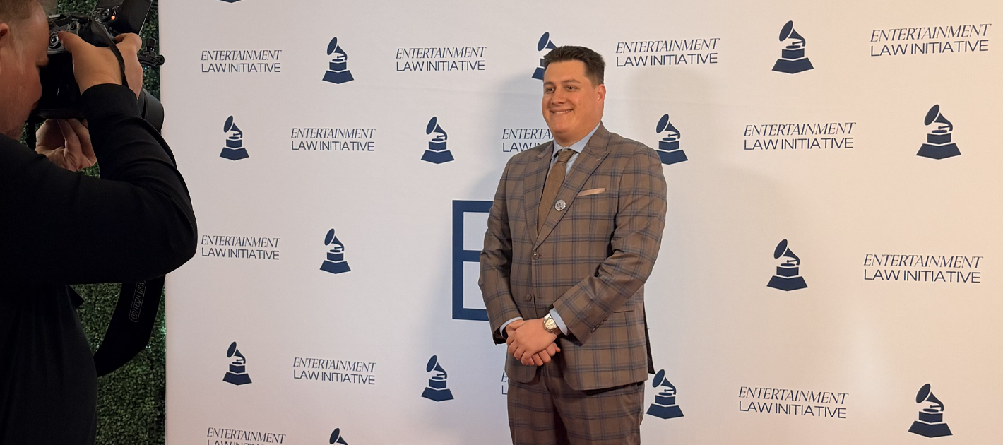 Justin Fisher being photographed