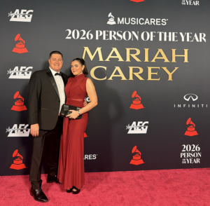 Justin Fisher and date to Grammys