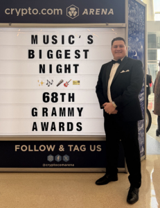 Justin Fisher and date to Grammys