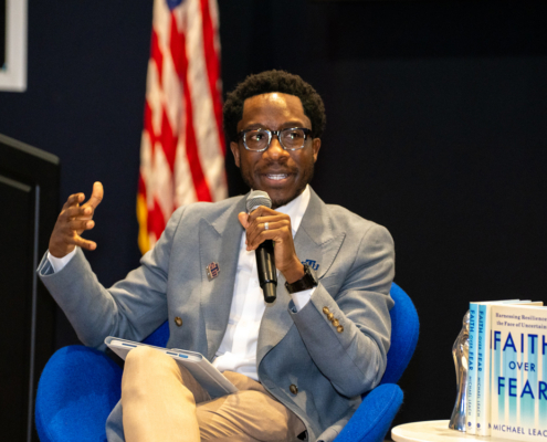 Michael Leach during his auther event