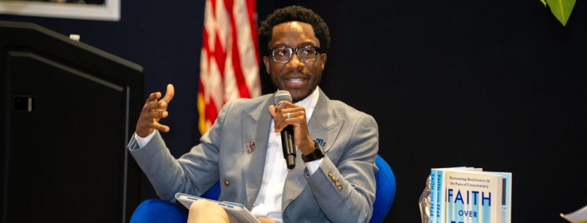 Michael Leach during his auther event