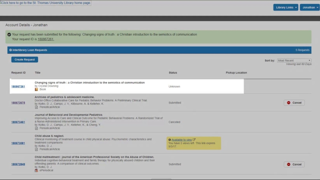 A brief guide on how to request an Interlibrary Loan (ILL)